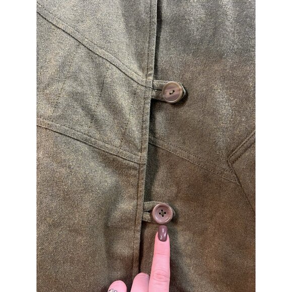 Patagonia Merino Wool Blend Hooded Jacket Reversible Green Gray Quilted Size M - Picture 3 of 16